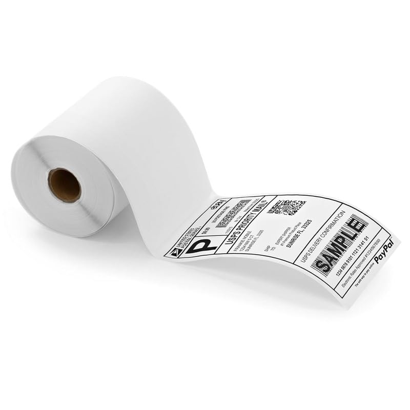 Direct Thermal Shipping Labels Roll 3x5 inch (400 Labels) – White Self-Adhesive Printer Stickers for Shipping, Packaging, and Parcel Printing