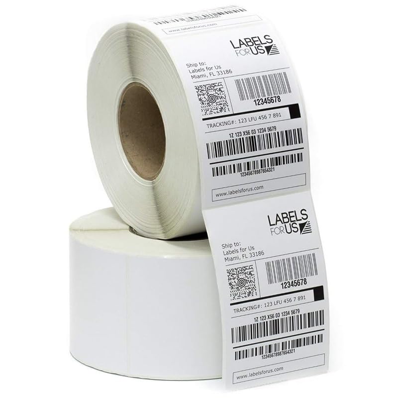 Direct Thermal Shipping Labels Roll 3x5 inch (400 Labels) – White Self-Adhesive Printer Stickers for Shipping, Packaging, and Parcel Printing