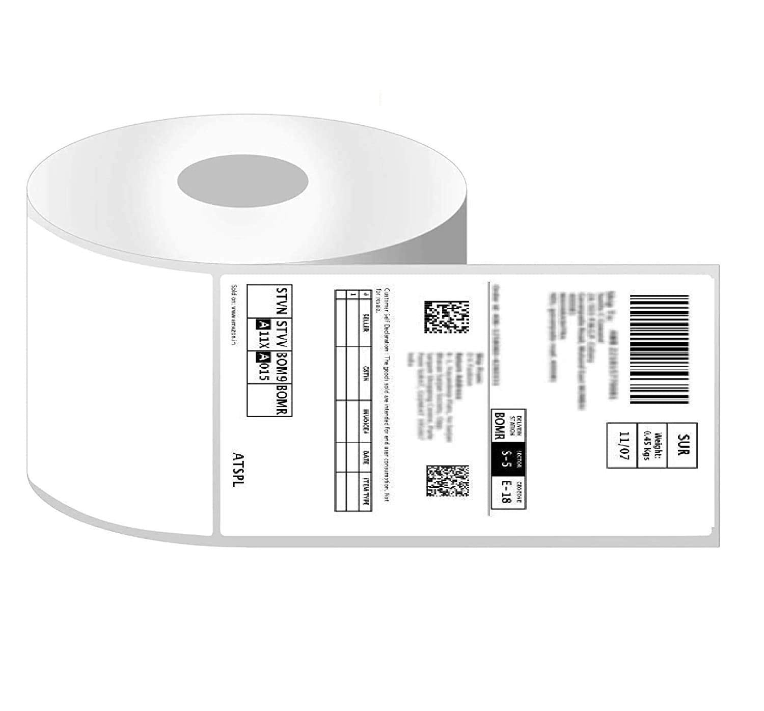 Direct Thermal Shipping Labels Roll 4x6 inch (400 Labels) – White Self-Adhesive Printer Stickers for Shipping, Packaging & Parcel Printing